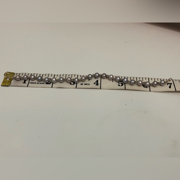 14K Gold Clasp & Spacer Beads Fresh Water Pearl Beaded Bracelet 7 in - Picture 8 of 10